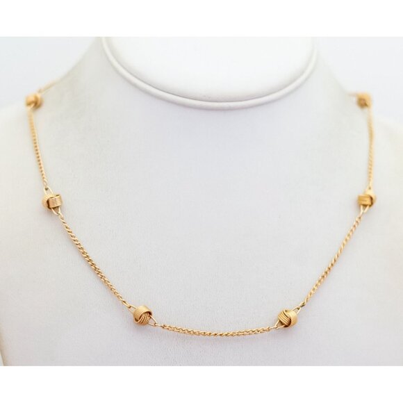 18 inch, Vintage Tangled Rings Gold Tone Necklace by Avon - W28 - Picture 2 of 3